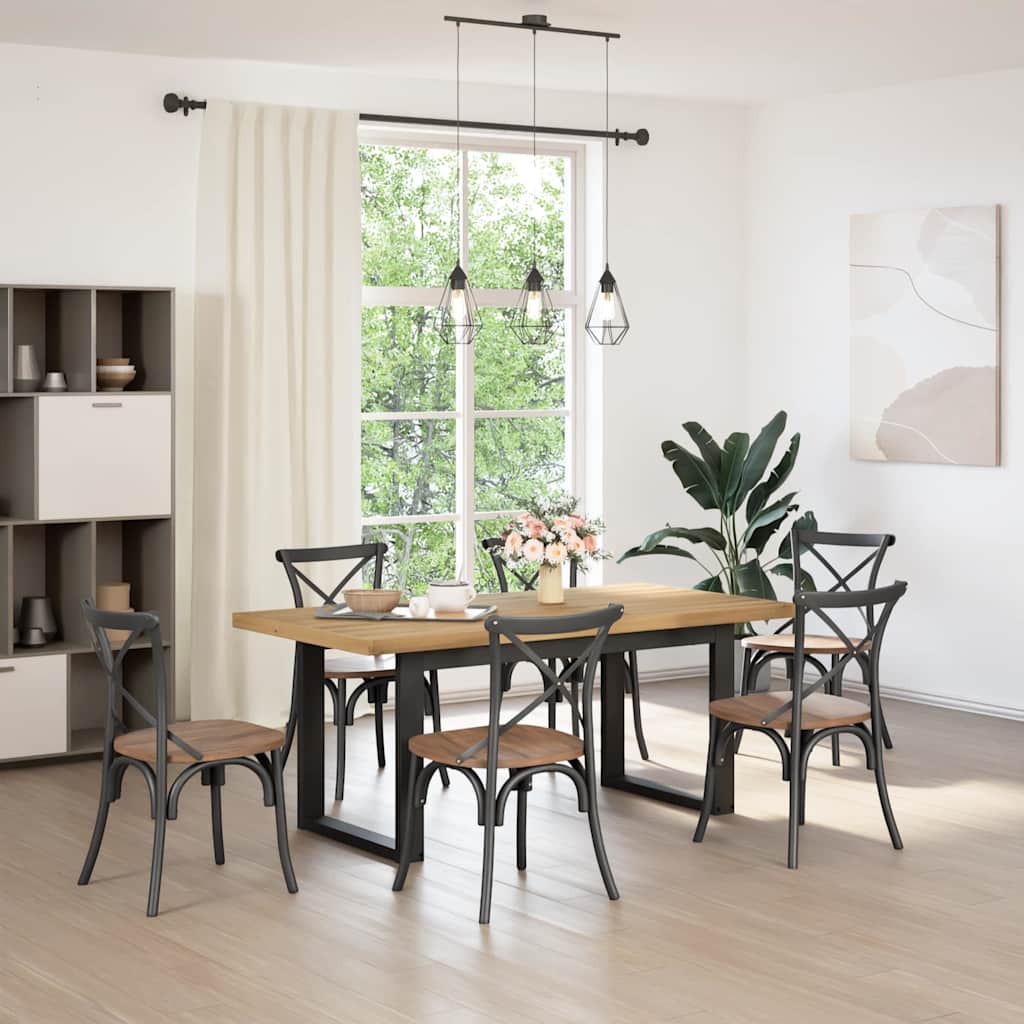 Eettafel NOAIN U-vormige poten 180x90x75 cm massief grenenhout is nu te koop bij PeponiXL, paradijselijk wonen!