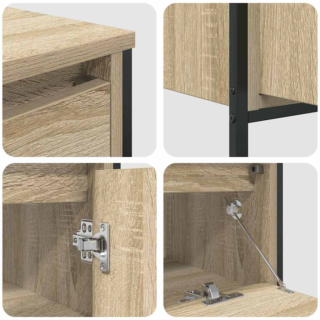 Badkamermeubelset met lade 3 pcs Sonoma Eiken Bewerkt hout is nu te koop bij PeponiXL, paradijselijk wonen!