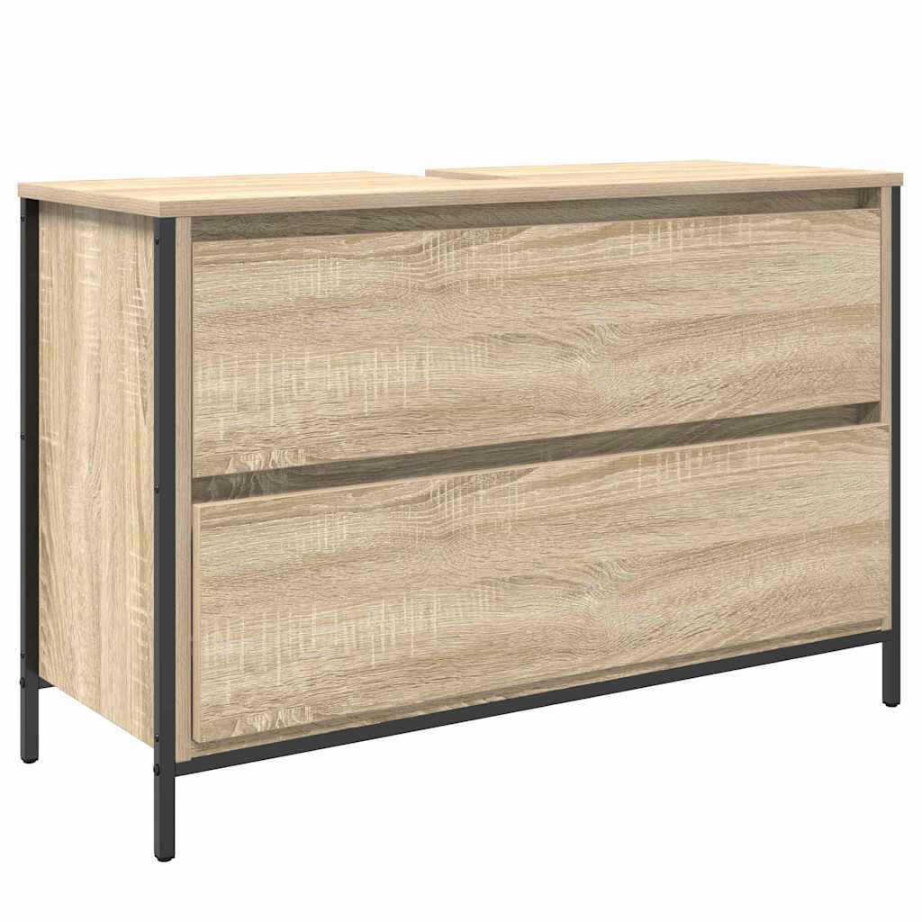 Badkamermeubelset met lade 3 pcs Sonoma Eiken Bewerkt hout is nu te koop bij PeponiXL, paradijselijk wonen!