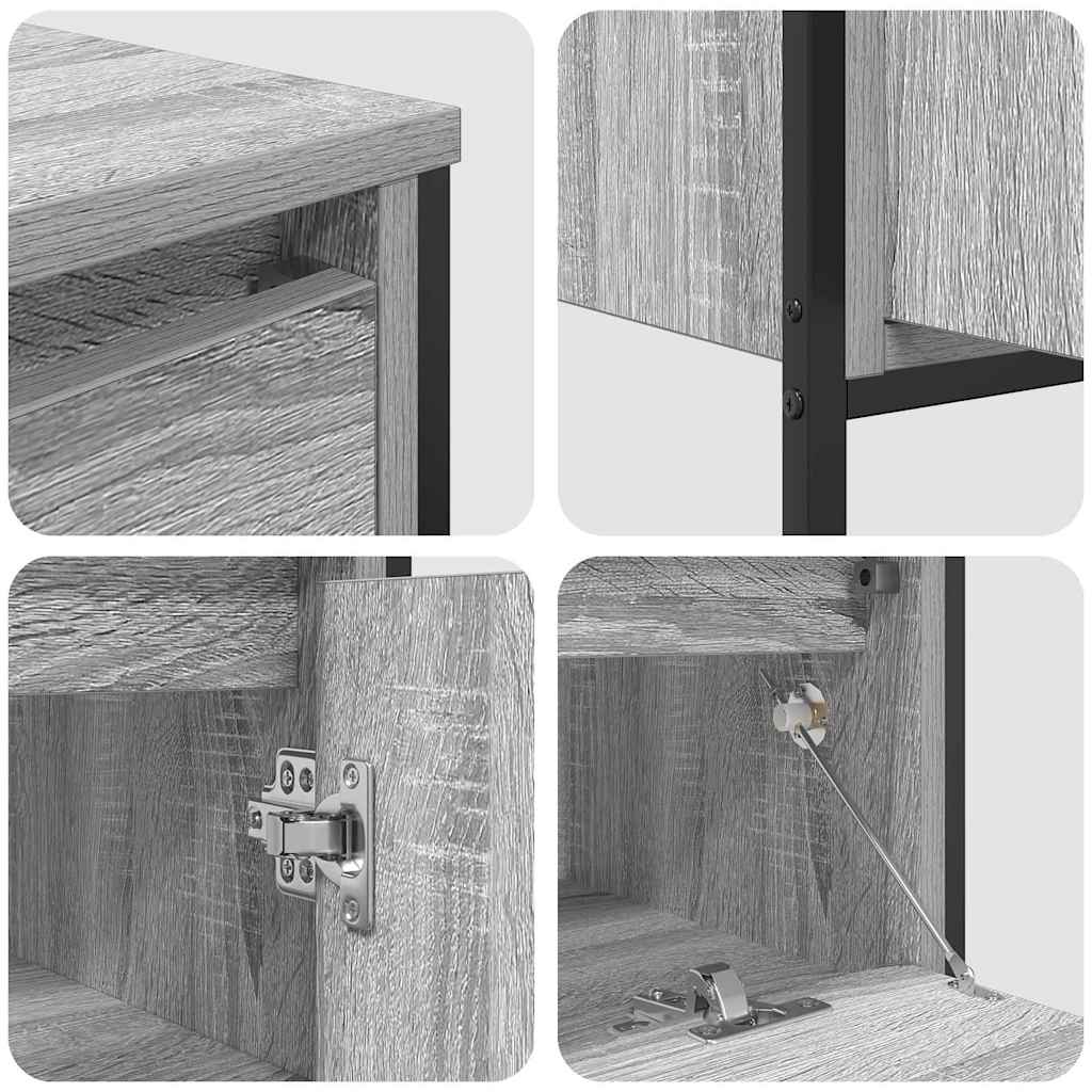 Badkamermeubelset met lade 3 pcs Grijs Sonoma Bewerkt hout is nu te koop bij PeponiXL, paradijselijk wonen!