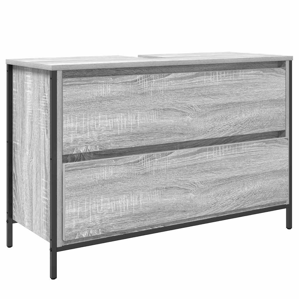 Badkamermeubelset met lade 3 pcs Grijs Sonoma Bewerkt hout is nu te koop bij PeponiXL, paradijselijk wonen!