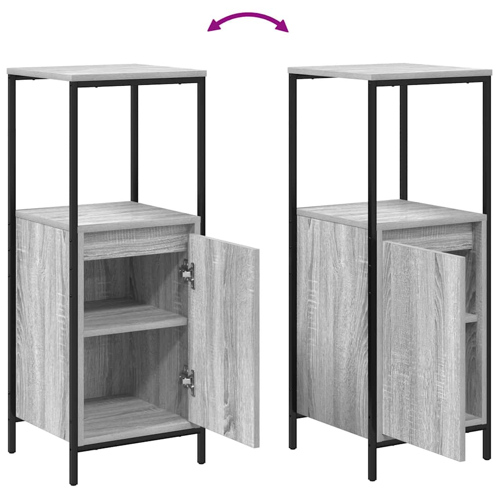 Badkamermeubelset met lade 3 pcs Grijs Sonoma Bewerkt hout is nu te koop bij PeponiXL, paradijselijk wonen!