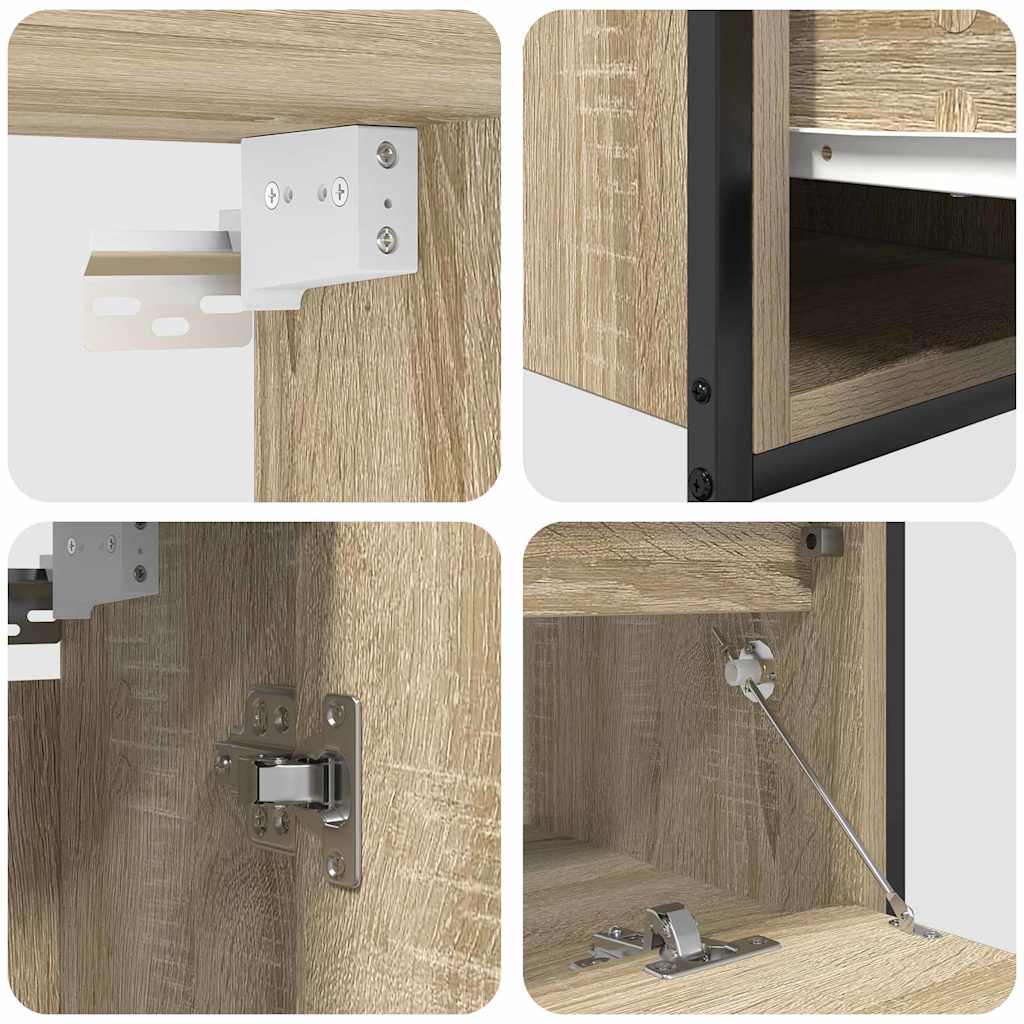 Badkamermeubelset met plank met opslag 5 pcs Beige Bewerkt hout is nu te koop bij PeponiXL, paradijselijk wonen!