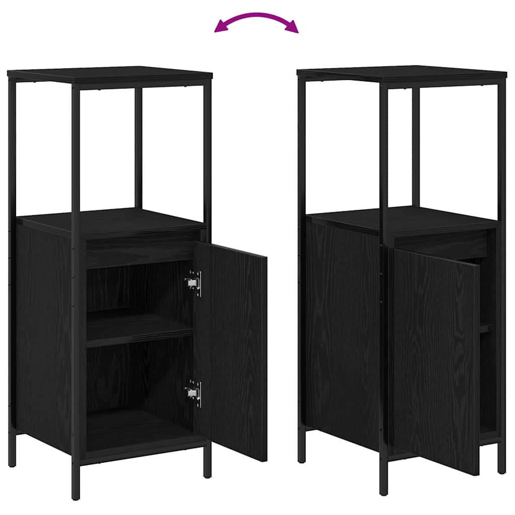 Badkamermeubelset met lade 3 pcs Zwart Eiken Bewerkt hout is nu te koop bij PeponiXL, paradijselijk wonen!