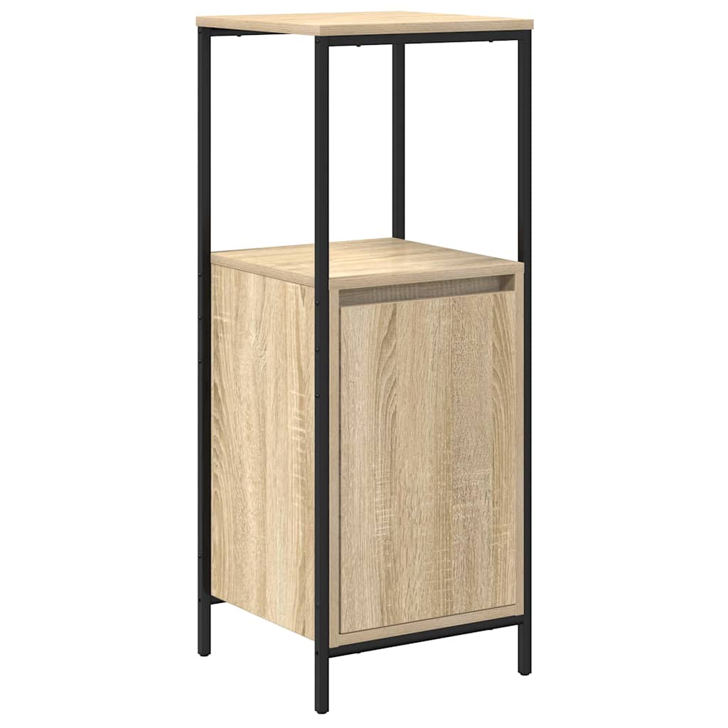 Badkamermeubelset met lade met plank 3 pcs Sonoma eik en Zwart is nu te koop bij PeponiXL, paradijselijk wonen!