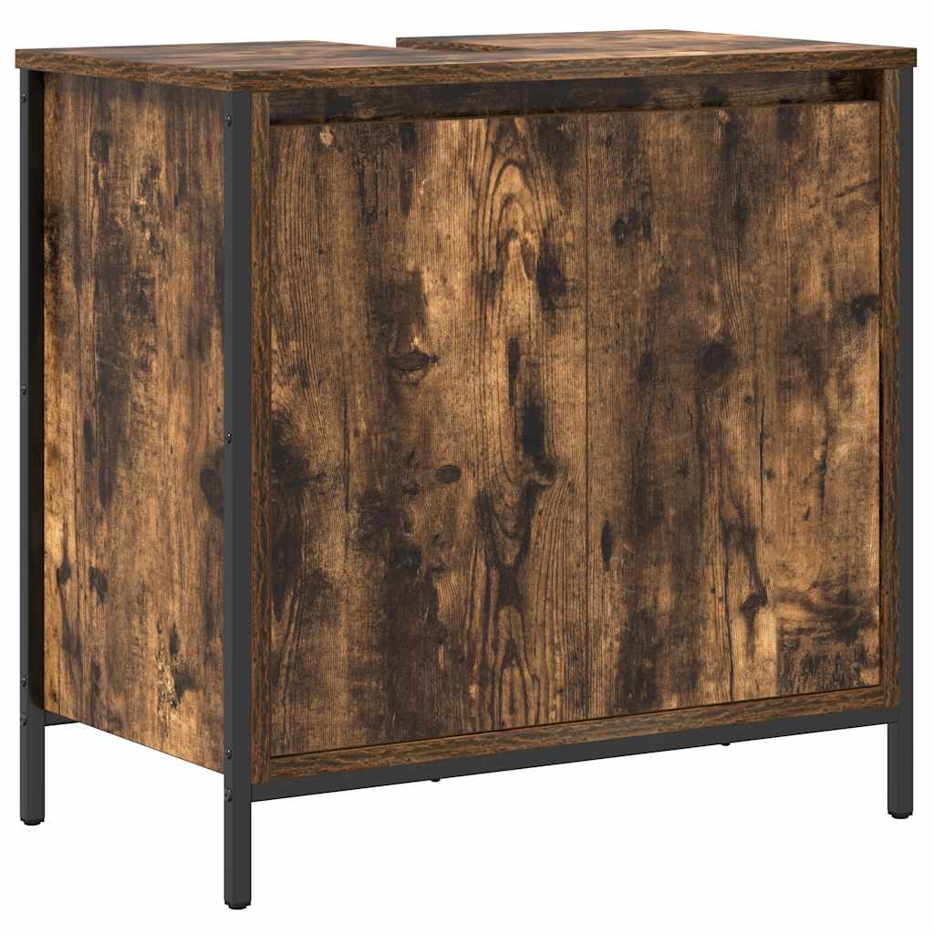 2-delige Badkamermeubelset bewerkt hout gerookt eikenkleurig is nu te koop bij PeponiXL, paradijselijk wonen!
