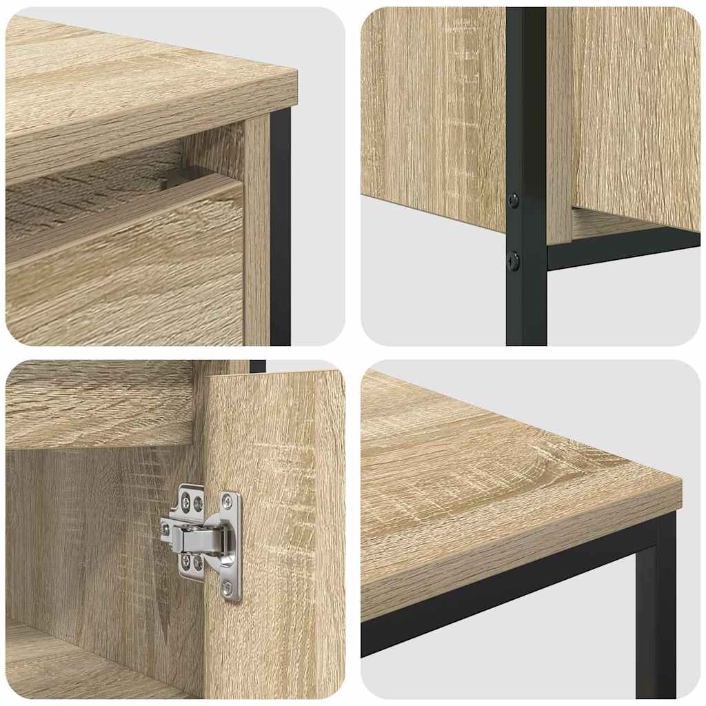 Badkamermeubelset 3 pcs Sonoma Eiken en Zwart Bewerkt hout is nu te koop bij PeponiXL, paradijselijk wonen!