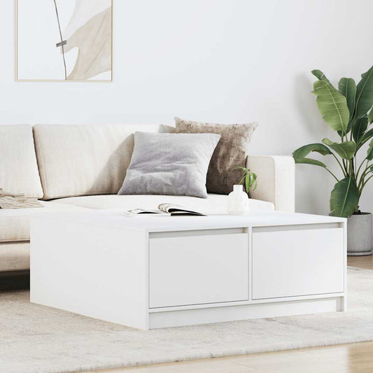 Salontafel met lades 100x100x40 cm wit is nu te koop bij PeponiXL, paradijselijk wonen!