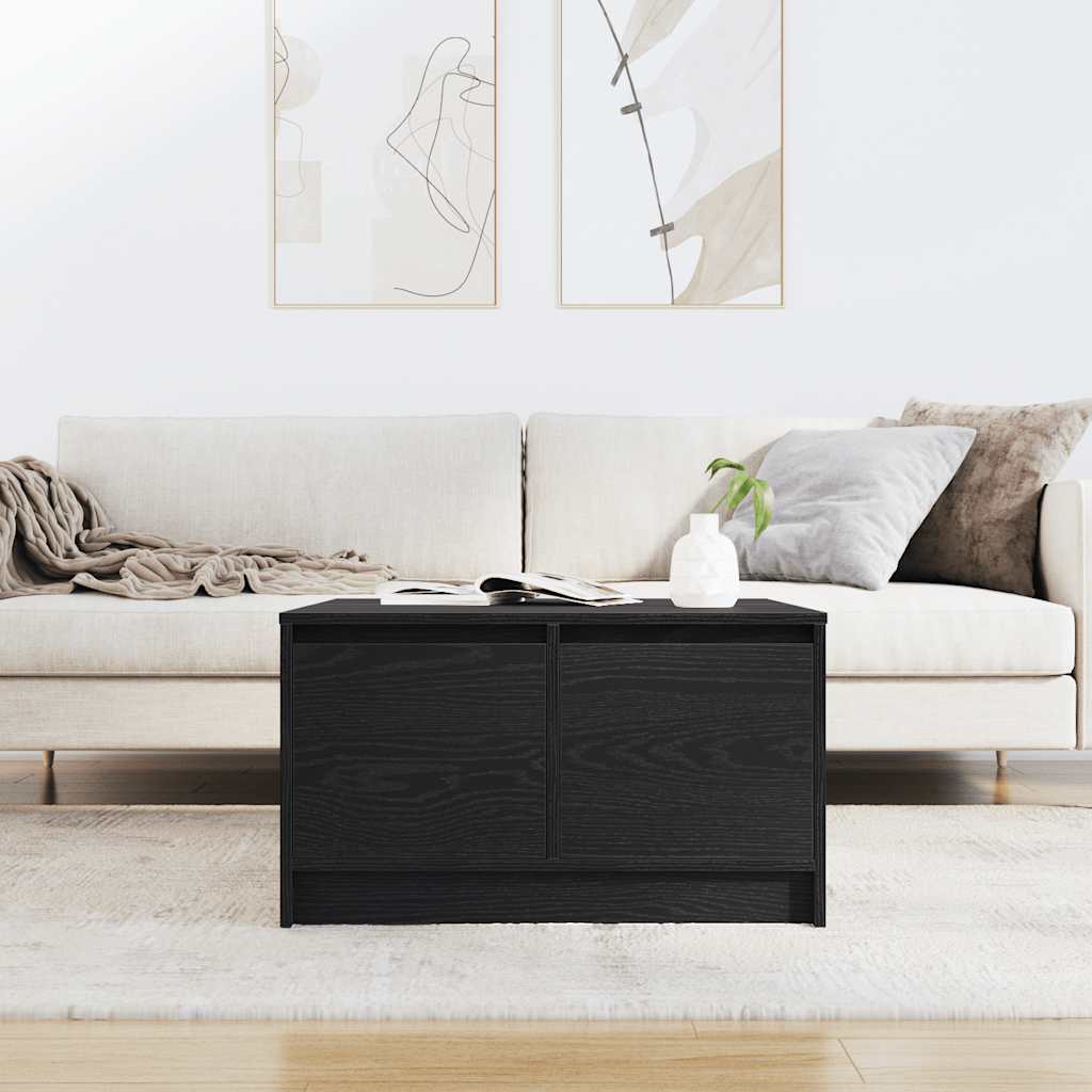 Salontafel met lades 70,5x70x40 cm zwart eikenkleurig is nu te koop bij PeponiXL, paradijselijk wonen!