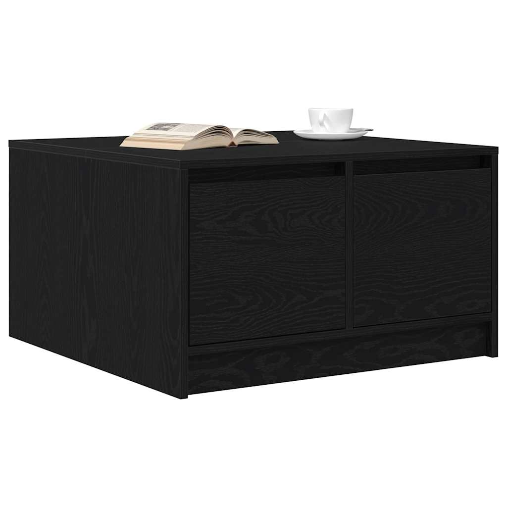 Salontafel met lades 70,5x70x40 cm zwart eikenkleurig is nu te koop bij PeponiXL, paradijselijk wonen!