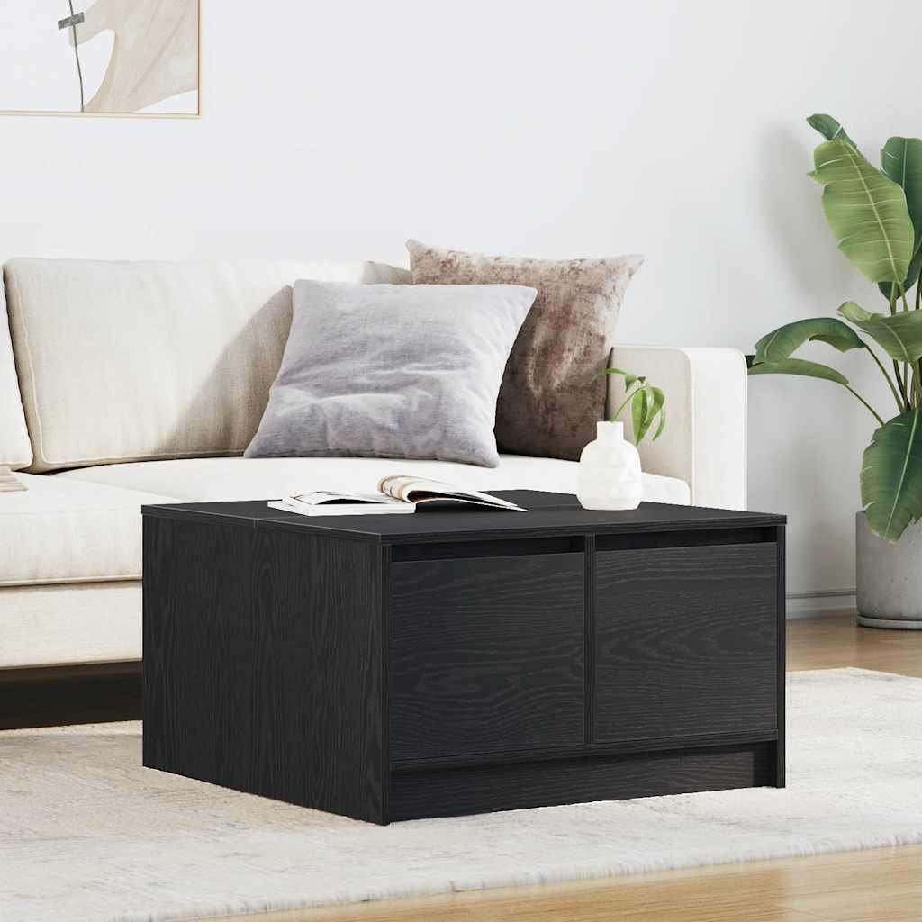 Salontafel met lades 70,5x70x40 cm zwart eikenkleurig is nu te koop bij PeponiXL, paradijselijk wonen!
