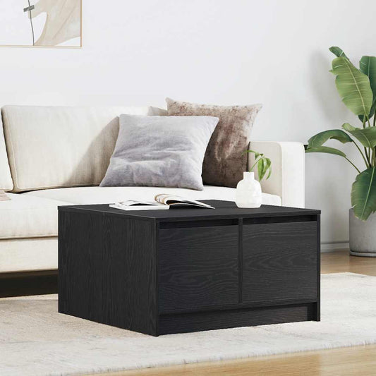 Salontafel met lades 70,5x70x40 cm zwart eikenkleurig is nu te koop bij PeponiXL, paradijselijk wonen!