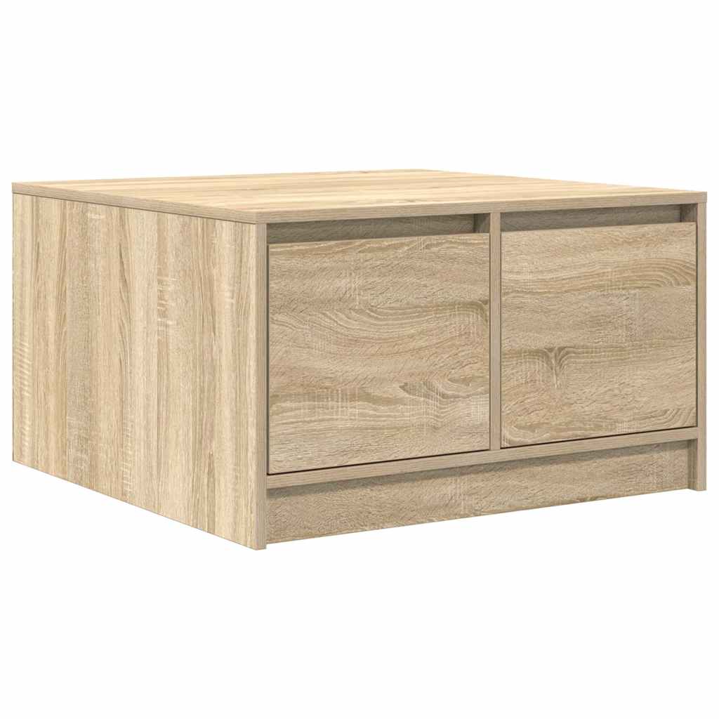 Salontafel met lades 70,5x70x40 cm Sonoma eikenkleurig is nu te koop bij PeponiXL, paradijselijk wonen!
