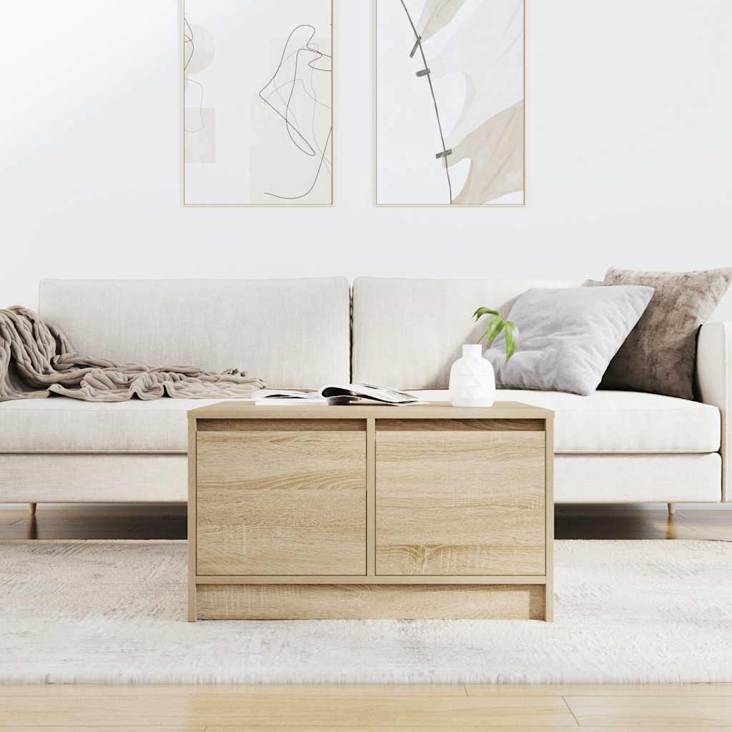 Salontafel met lades 70,5x70x40 cm Sonoma eikenkleurig is nu te koop bij PeponiXL, paradijselijk wonen!
