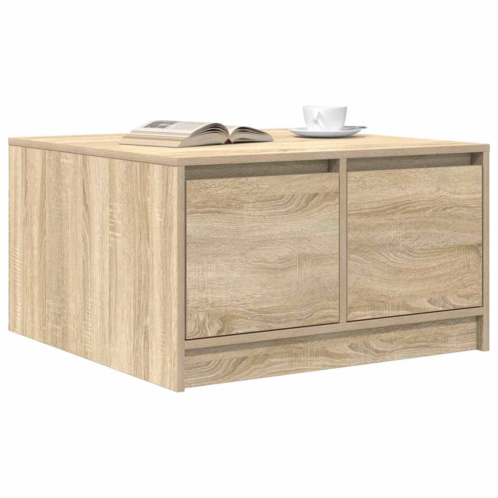 Salontafel met lades 70,5x70x40 cm Sonoma eikenkleurig is nu te koop bij PeponiXL, paradijselijk wonen!