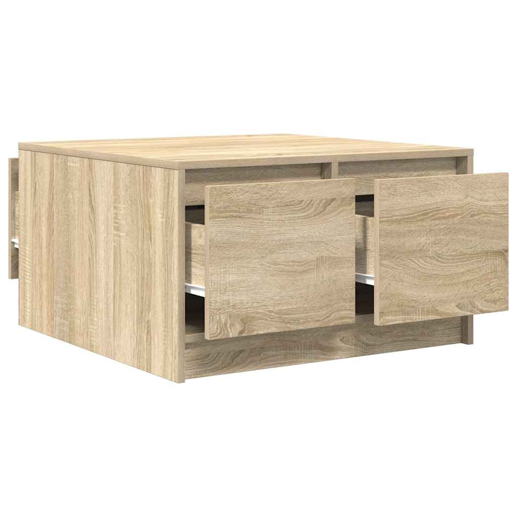 Salontafel met lades 70,5x70x40 cm Sonoma eikenkleurig is nu te koop bij PeponiXL, paradijselijk wonen!