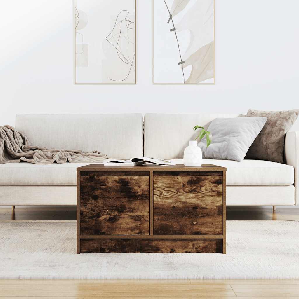 Salontafel met lades 70,5x70x40 cm gerookt eikenkleurig is nu te koop bij PeponiXL, paradijselijk wonen!