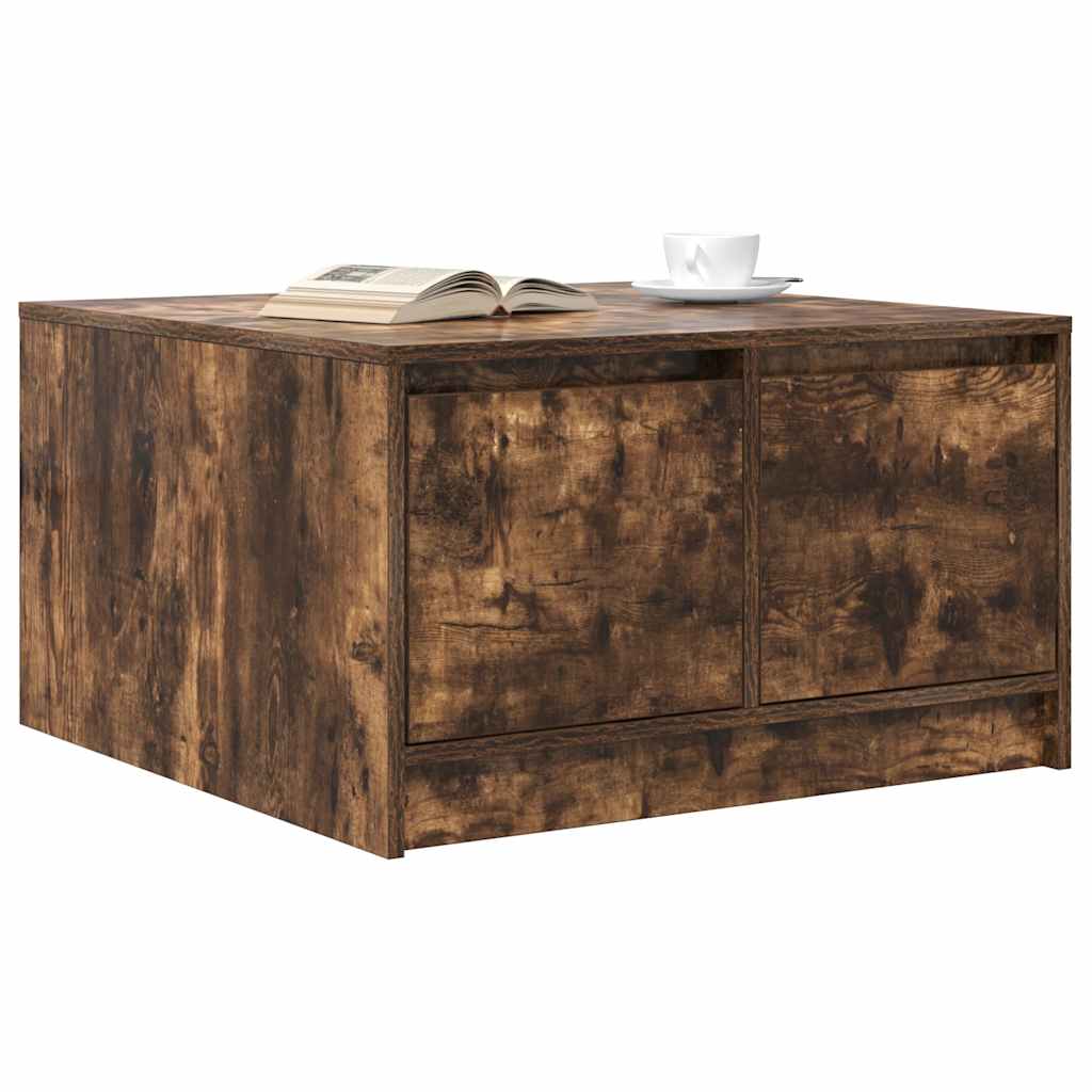 Salontafel met lades 70,5x70x40 cm gerookt eikenkleurig is nu te koop bij PeponiXL, paradijselijk wonen!