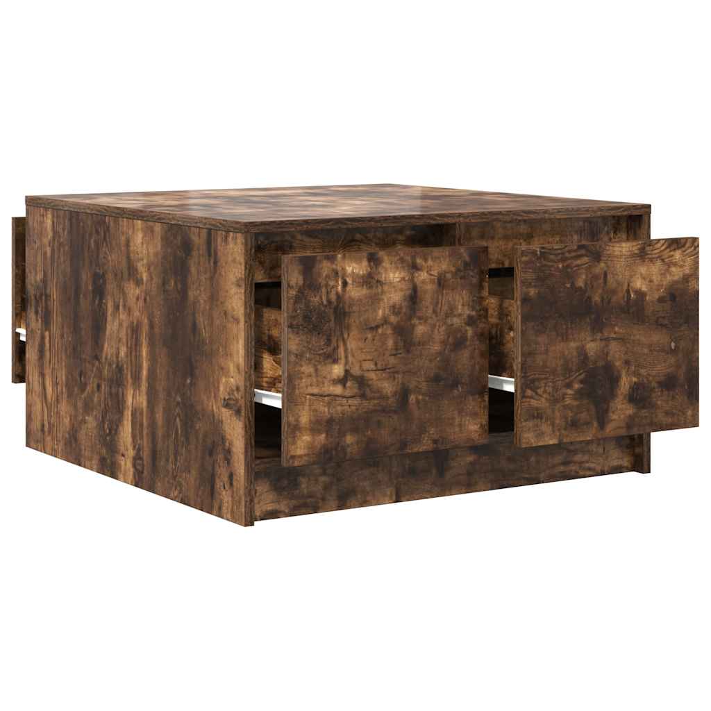 Salontafel met lades 70,5x70x40 cm gerookt eikenkleurig is nu te koop bij PeponiXL, paradijselijk wonen!