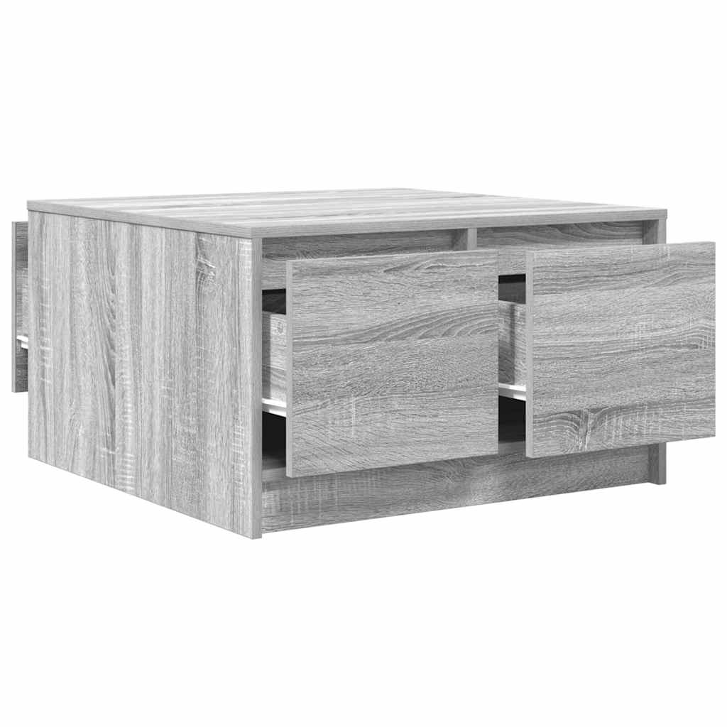 Salontafel met lades 70,5x70x40 cm grijs Sonoma is nu te koop bij PeponiXL, paradijselijk wonen!