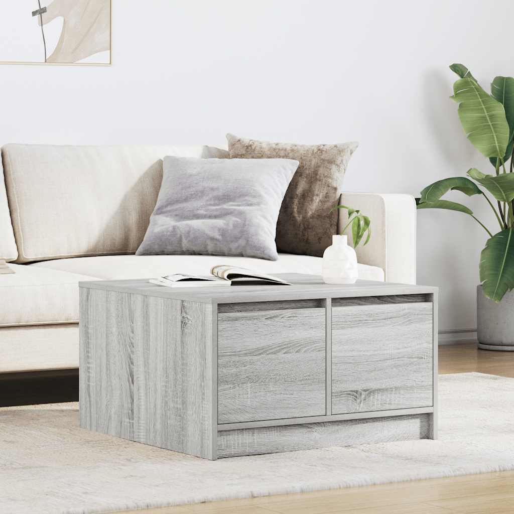Salontafel met lades 70,5x70x40 cm grijs Sonoma is nu te koop bij PeponiXL, paradijselijk wonen!