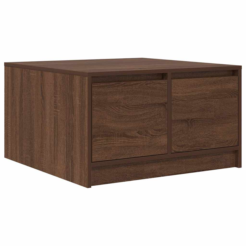 Salontafel met lades 70,5x70x40 cm bruin eikenkleurig is nu te koop bij PeponiXL, paradijselijk wonen!
