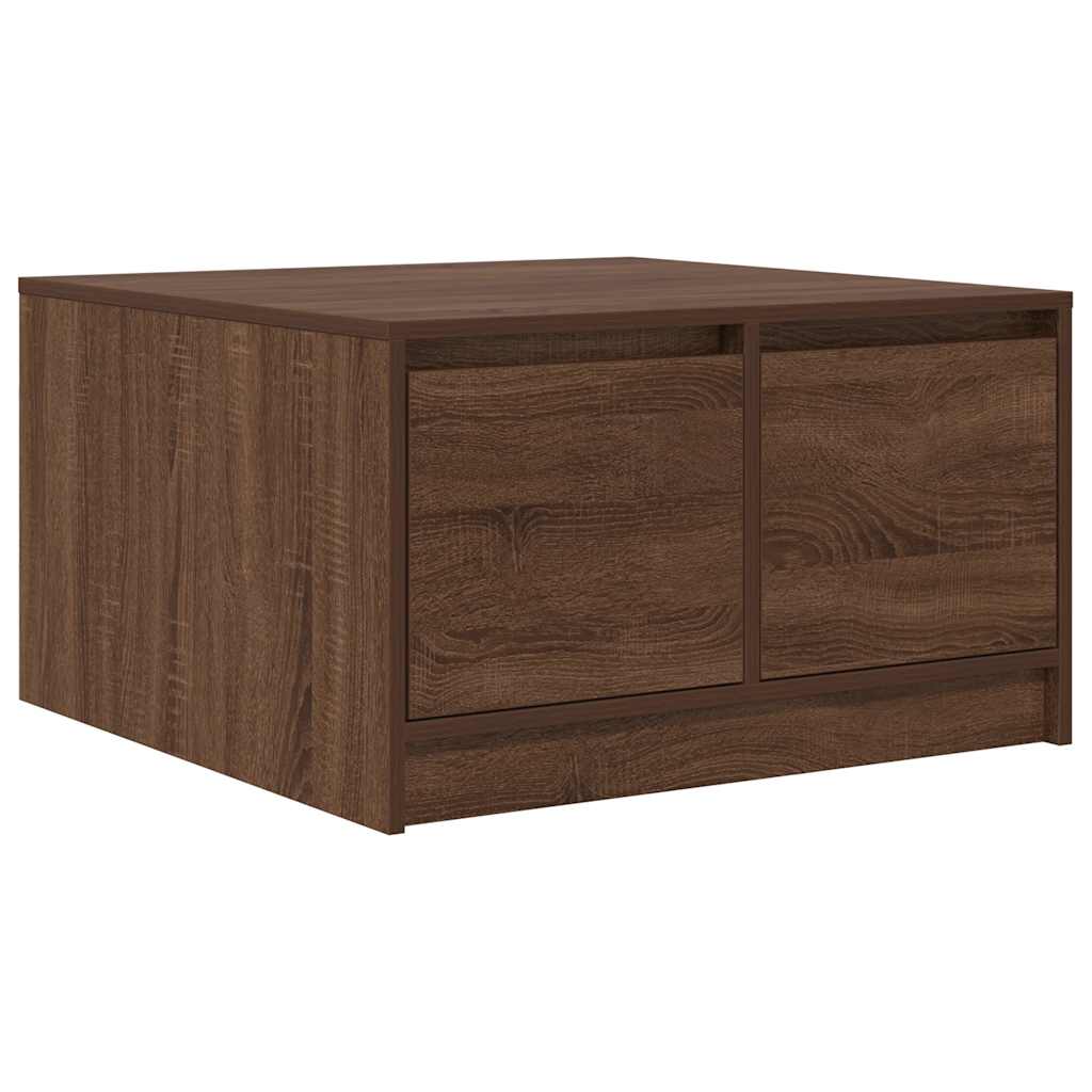 Salontafel met lades 70,5x70x40 cm bruin eikenkleurig is nu te koop bij PeponiXL, paradijselijk wonen!