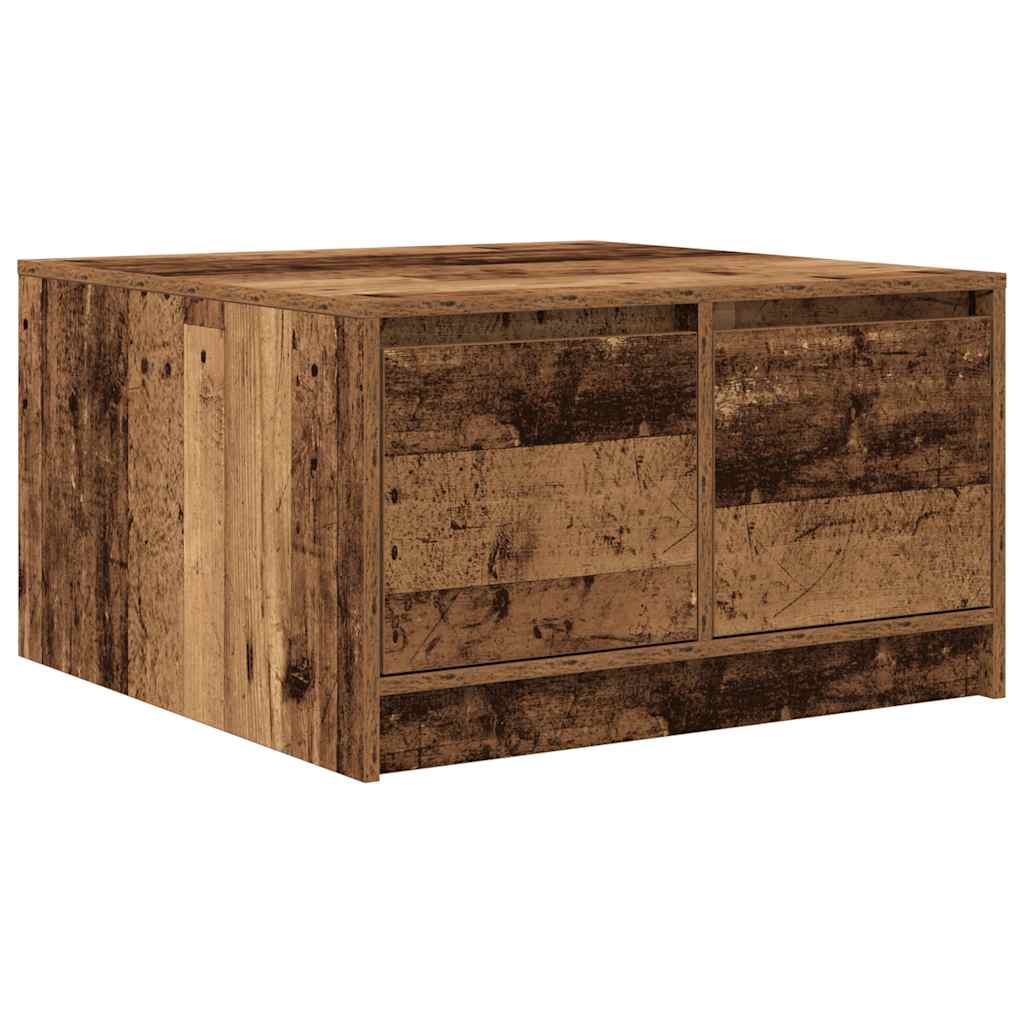 Salontafel met lades 70,5x70x40 cm oud hout is nu te koop bij PeponiXL, paradijselijk wonen!