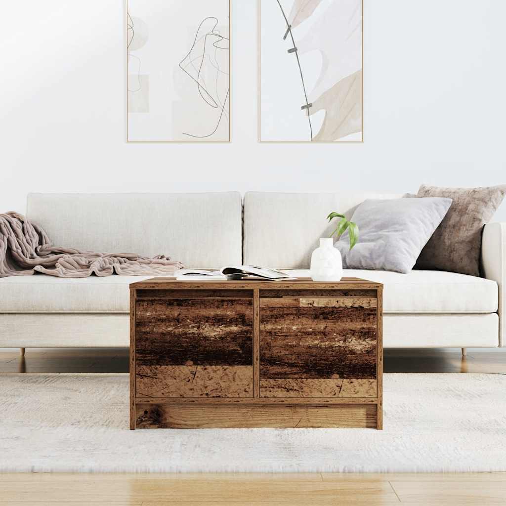 Salontafel met lades 70,5x70x40 cm oud hout is nu te koop bij PeponiXL, paradijselijk wonen!