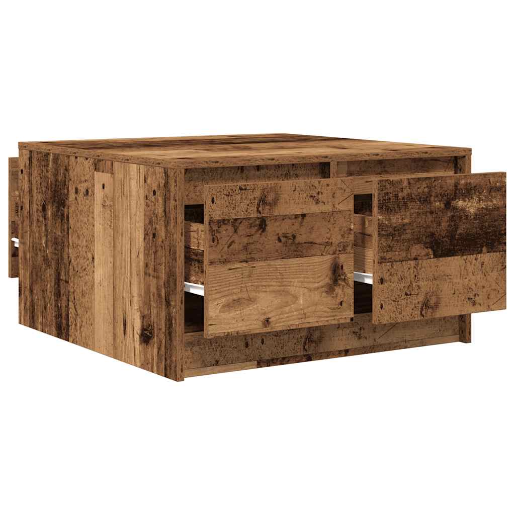 Salontafel met lades 70,5x70x40 cm oud hout is nu te koop bij PeponiXL, paradijselijk wonen!