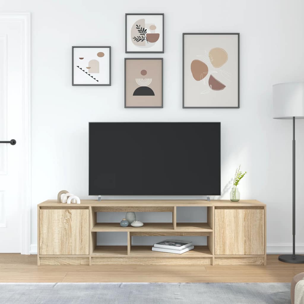 Tv-meubel 188,5x41x50 cm spaanplaat sonoma eikenkleurig is nu te koop bij PeponiXL, paradijselijk wonen!
