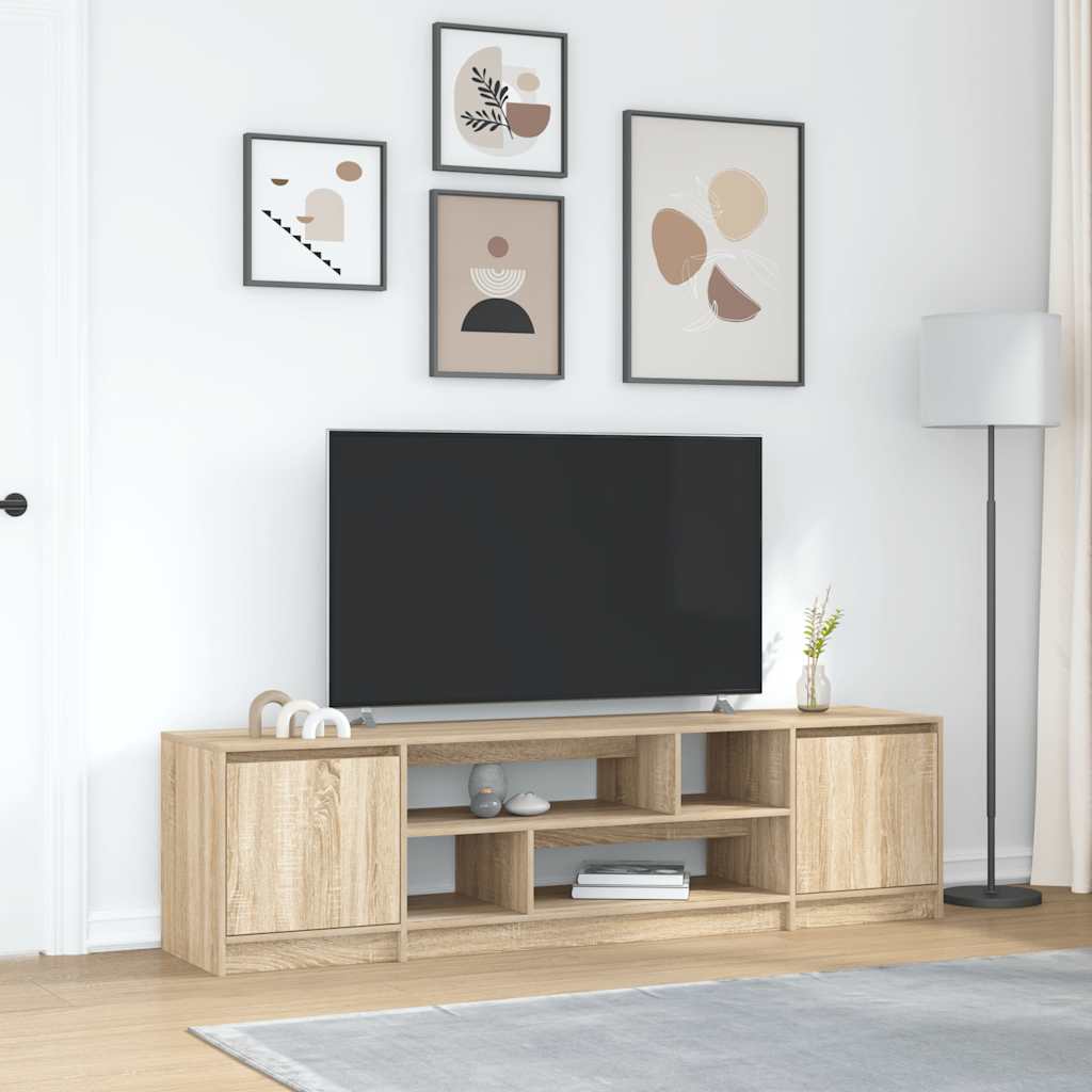 Tv-meubel 188,5x41x50 cm spaanplaat sonoma eikenkleurig is nu te koop bij PeponiXL, paradijselijk wonen!