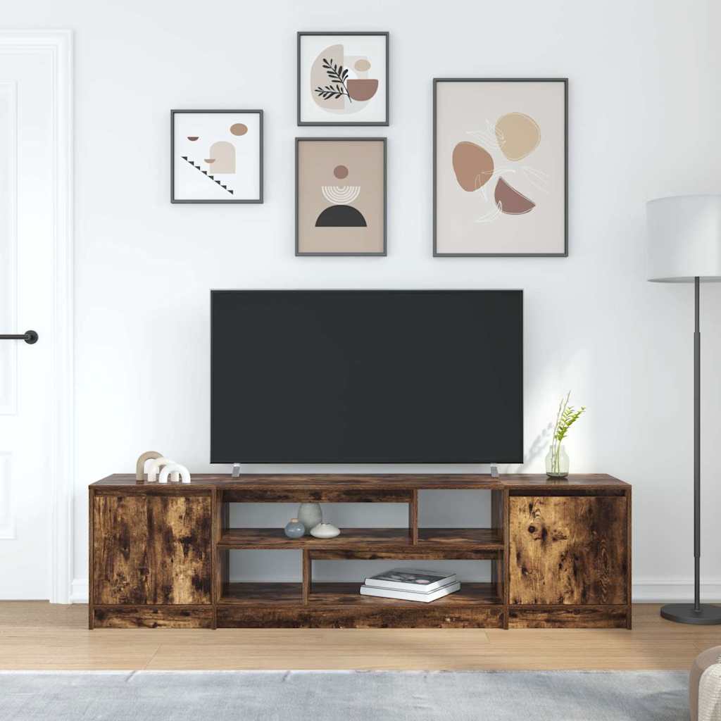 Tv-meubel 188,5x41x50 cm spaanplaat gerookt eikenkleurig is nu te koop bij PeponiXL, paradijselijk wonen!