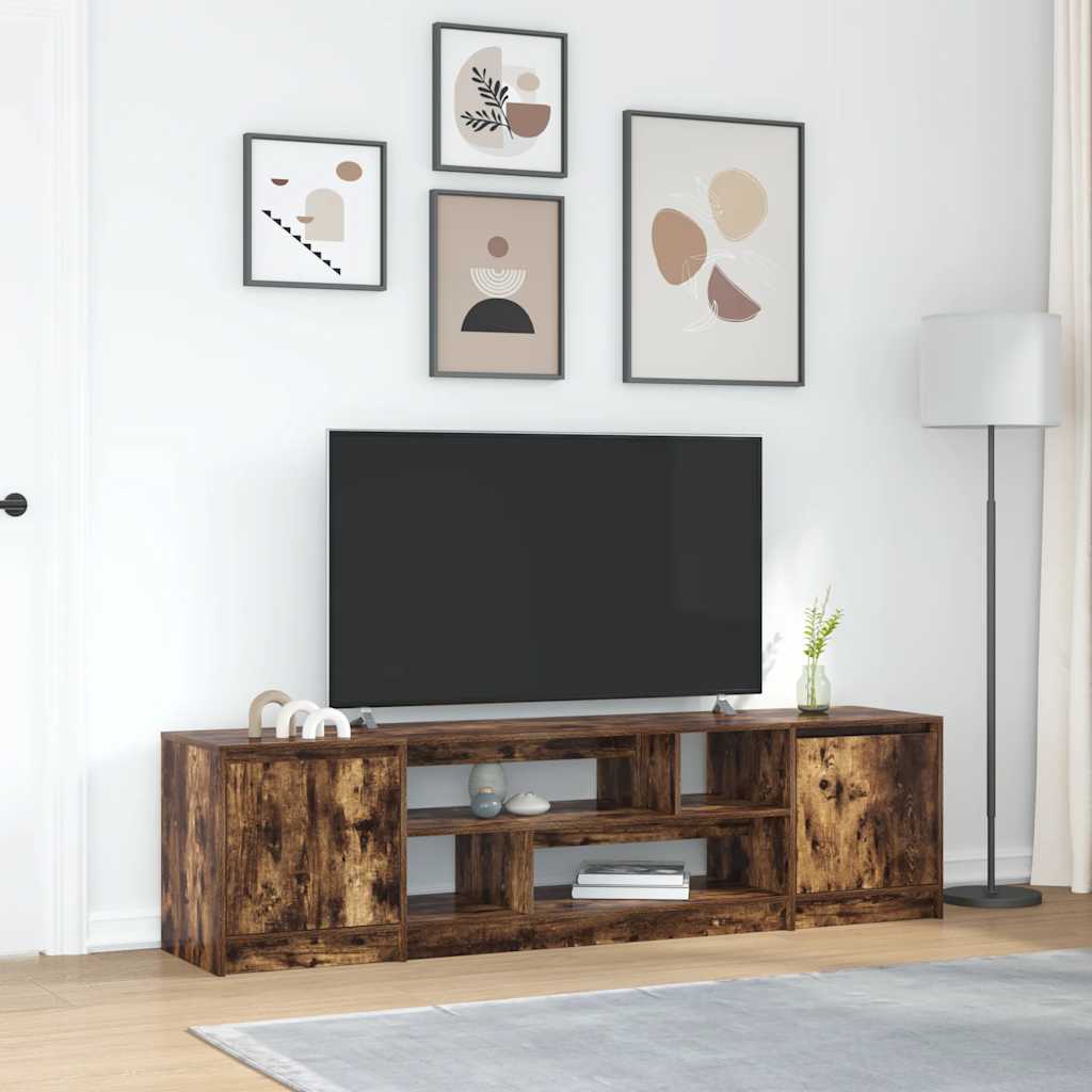 Tv-meubel 188,5x41x50 cm spaanplaat gerookt eikenkleurig is nu te koop bij PeponiXL, paradijselijk wonen!