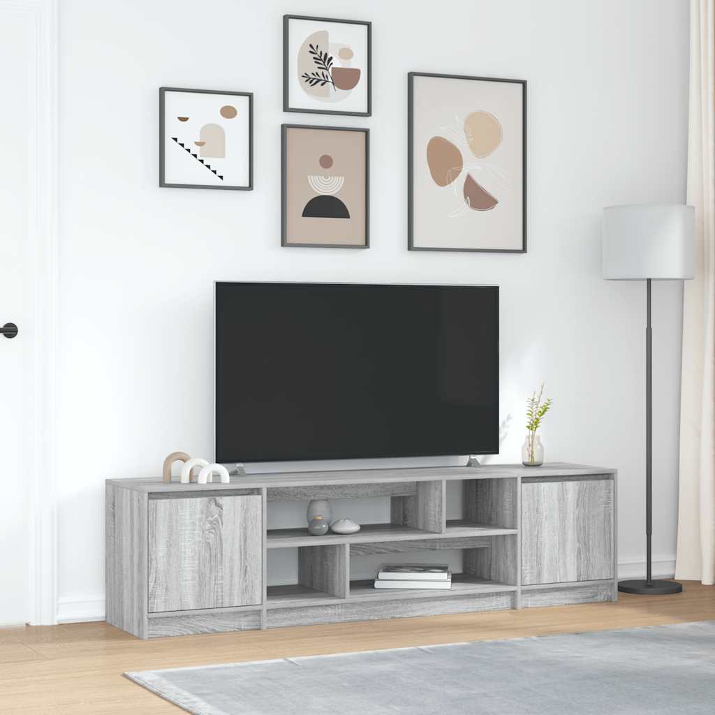 Tv-meubel 188,5x41x50 cm spaanplaat grijs sonoma is nu te koop bij PeponiXL, paradijselijk wonen!