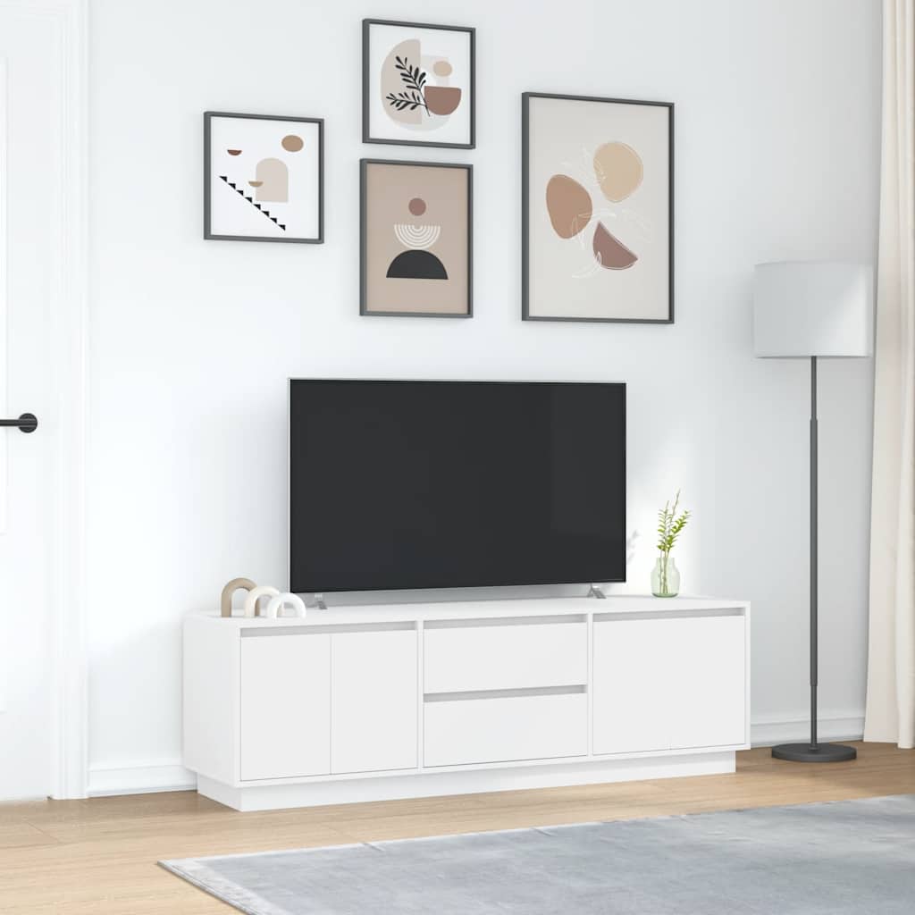 Tv-meubel met LED-verlichting 160,5x41x50 cm wit is nu te koop bij PeponiXL, paradijselijk wonen!
