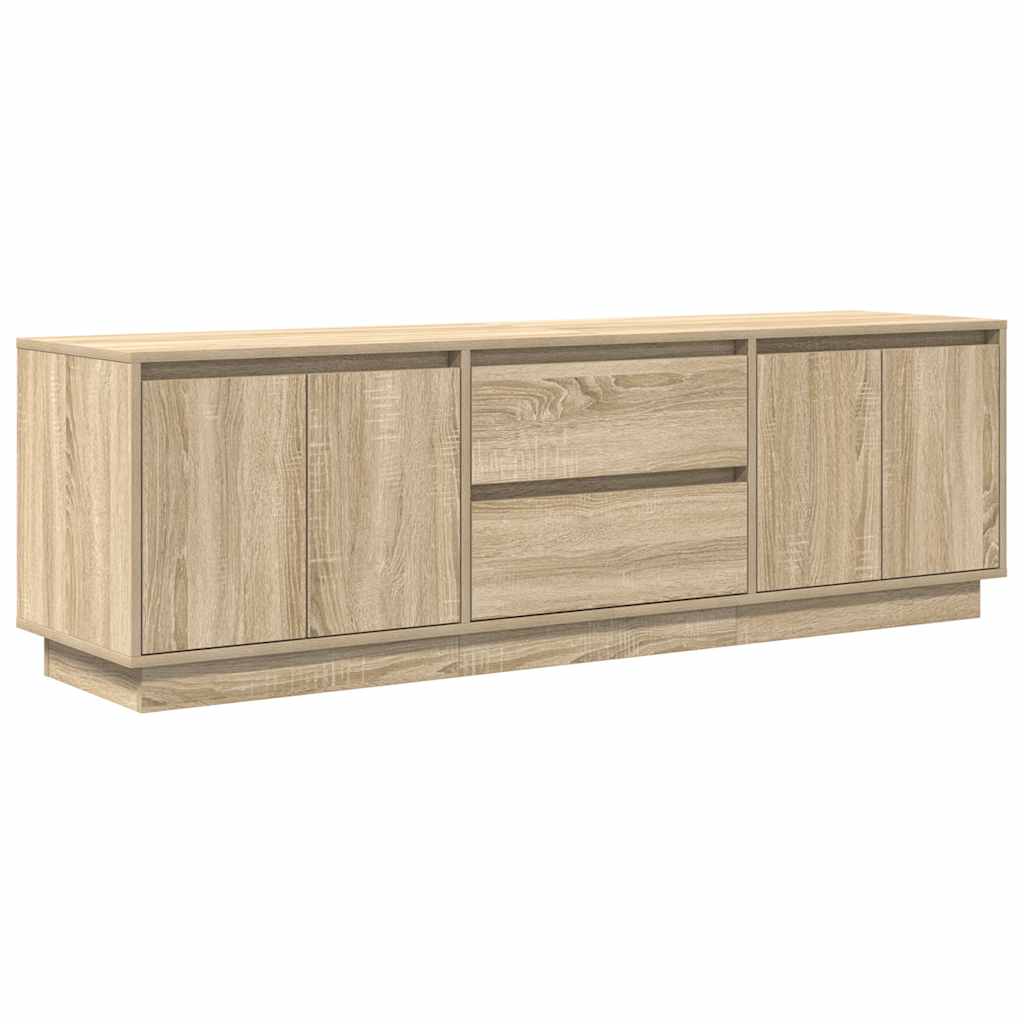 Tv-meubel met LED-verlichting 160,5x41x50 cm sonoma eikenkleur