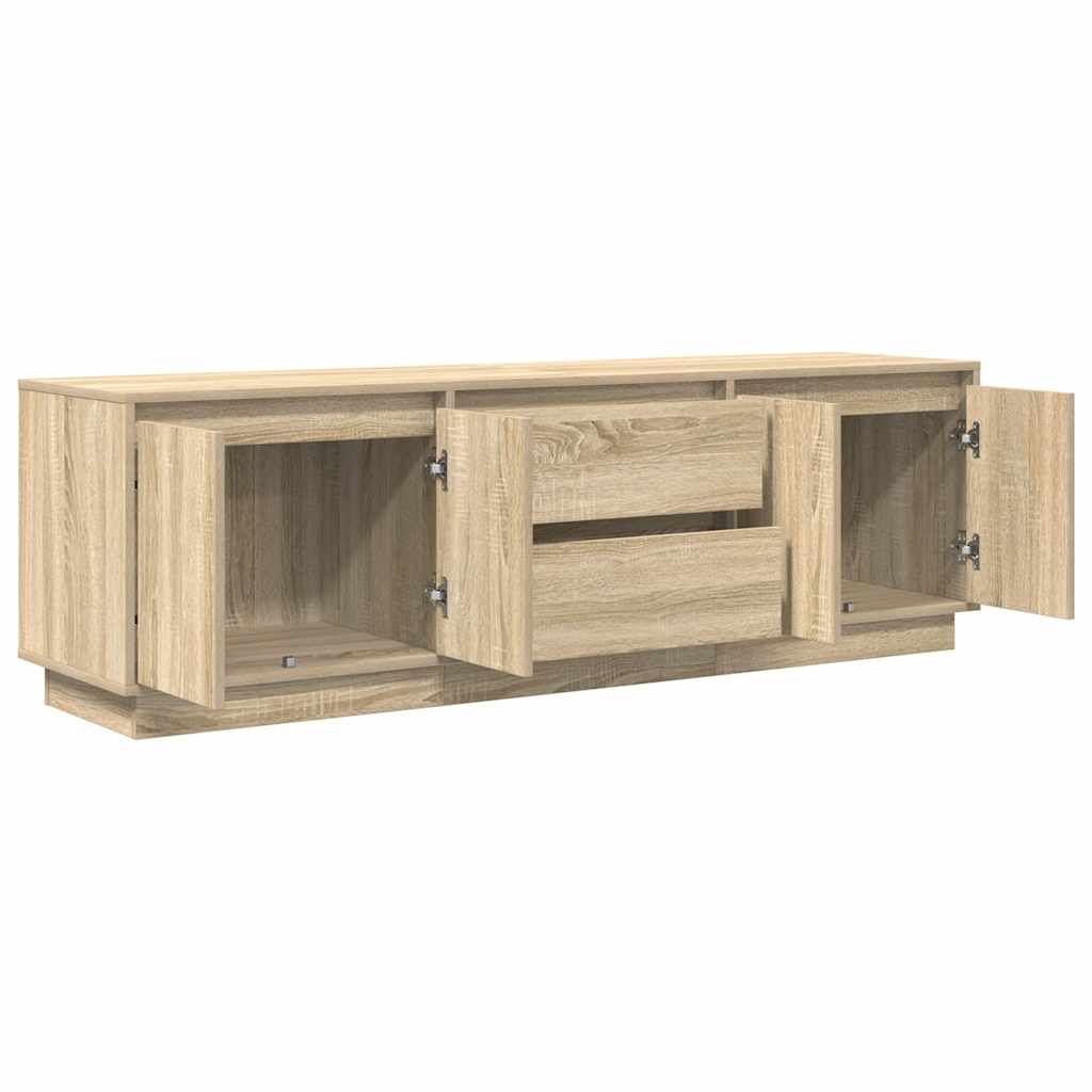 Tv-meubel met LED-verlichting 160,5x41x50 cm sonoma eikenkleur