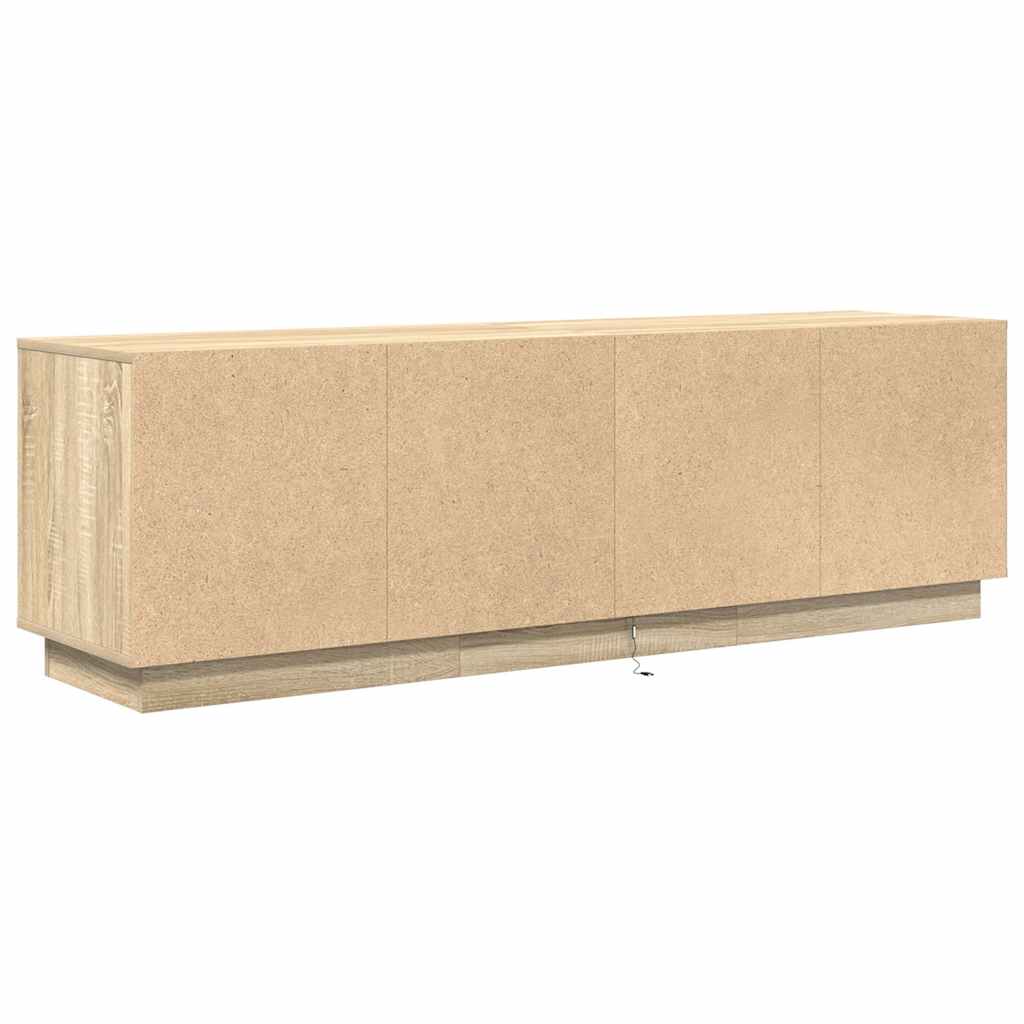 Tv-meubel met LED-verlichting 160,5x41x50 cm sonoma eikenkleur