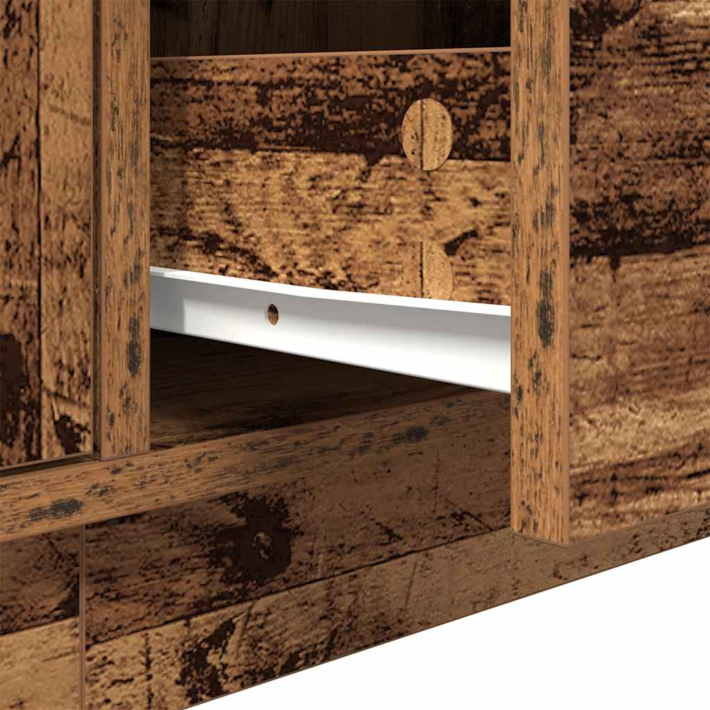 Tv-meubel met LED-verlichting 160,5x41x50 cm oud houtkleurig