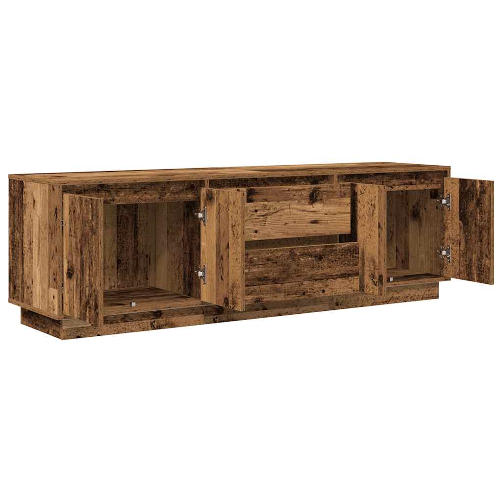 Tv-meubel met LED-verlichting 160,5x41x50 cm oud houtkleurig