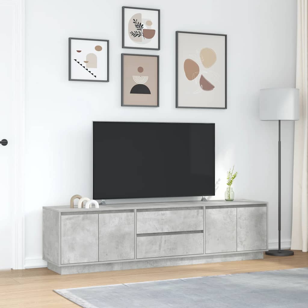 Tv-meubel met LED-verlichting 193,5x41x50 cm betongrijs