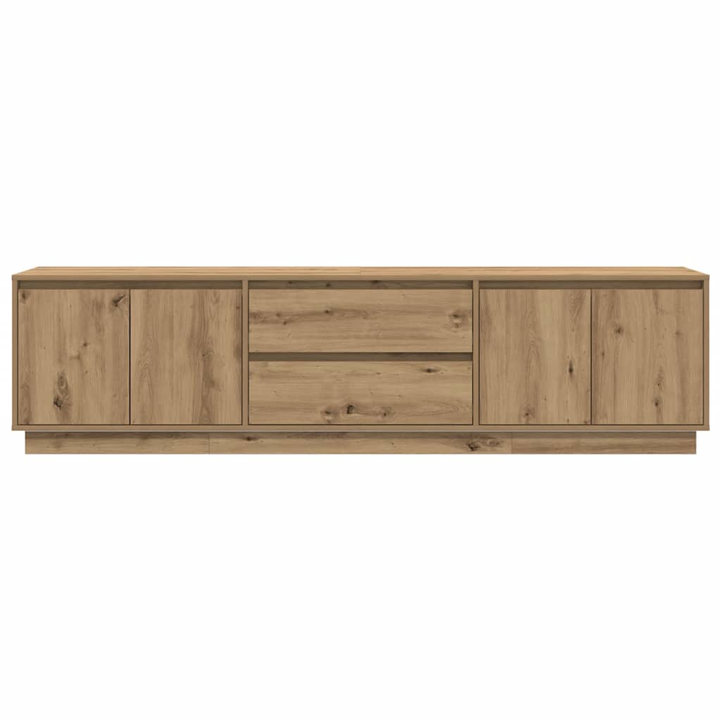 Tv-meubel met LED-verlichting 193,5x41x50 cm artisanaal eiken