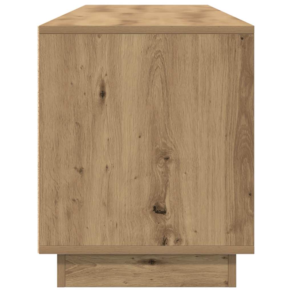 Tv-meubel met LED-verlichting 193,5x41x50 cm artisanaal eiken