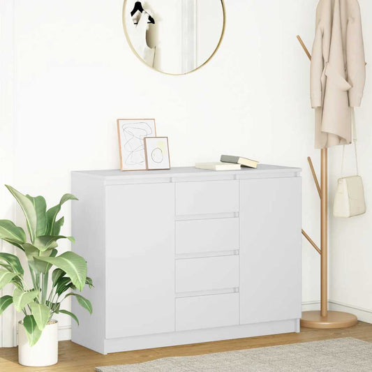 Dressoir met lades 100,5x35x76 cm spaanplaat wit is nu te koop bij PeponiXL, paradijselijk wonen!