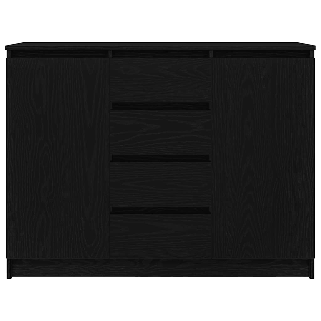 Dressoir met lades 100,5x35x76 cm spaanplaat zwart eikenkleurig is nu te koop bij PeponiXL, paradijselijk wonen!