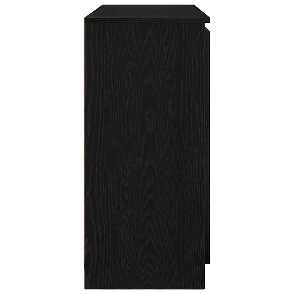 Dressoir met lades 100,5x35x76 cm spaanplaat zwart eikenkleurig is nu te koop bij PeponiXL, paradijselijk wonen!