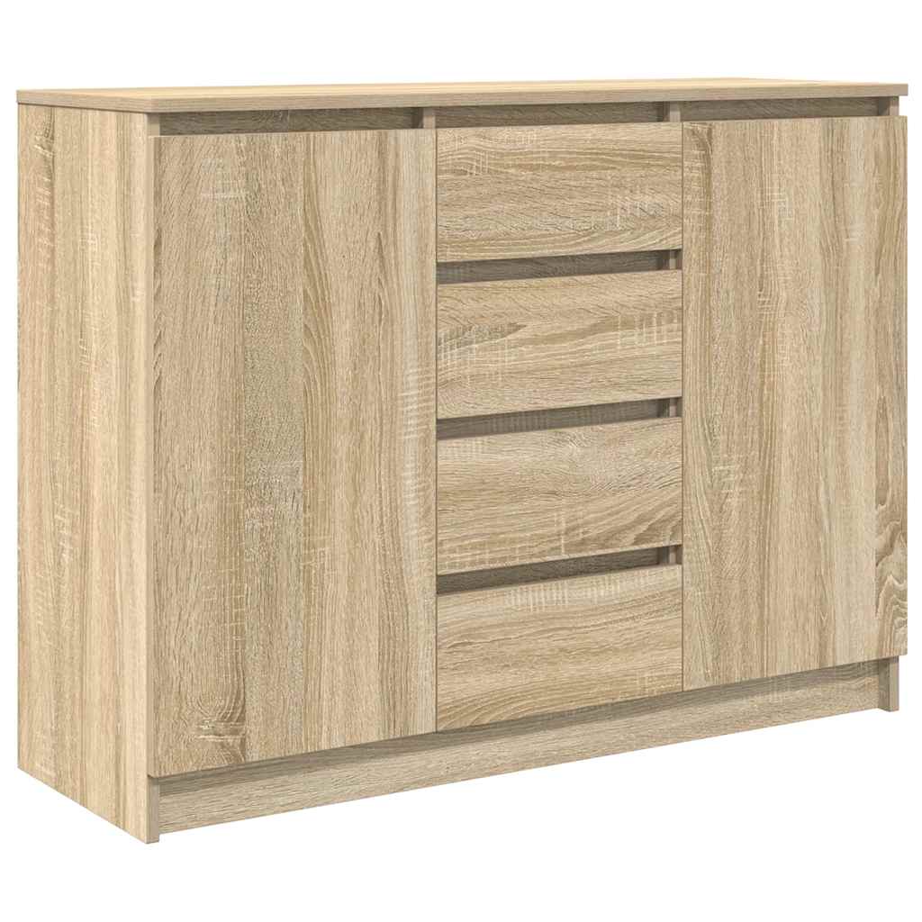 Dressoir met lades 100,5x35x76cm spaanplaat sonoma eikenkleurig is nu te koop bij PeponiXL, paradijselijk wonen!