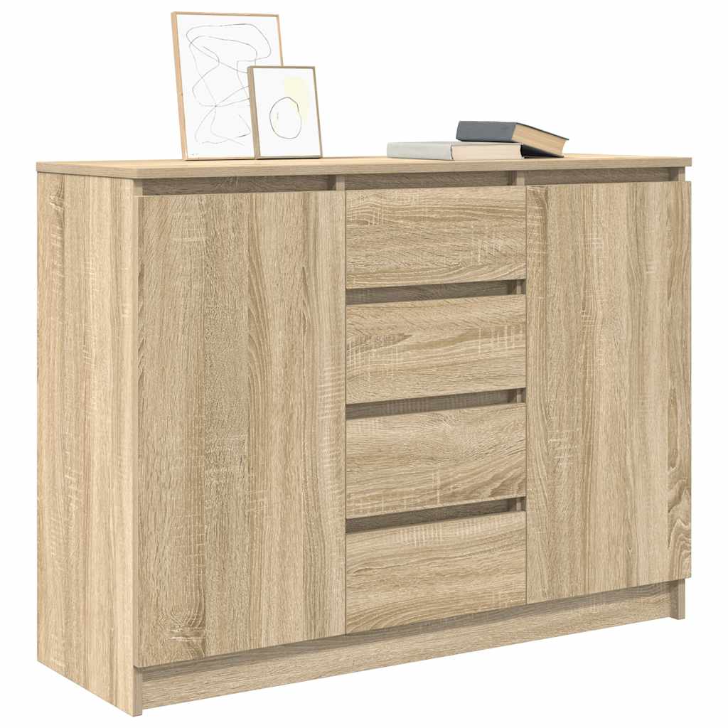 Dressoir met lades 100,5x35x76cm spaanplaat sonoma eikenkleurig is nu te koop bij PeponiXL, paradijselijk wonen!