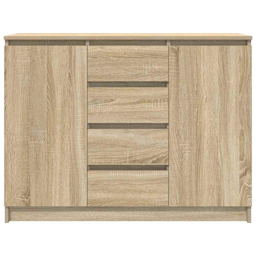 Dressoir met lades 100,5x35x76cm spaanplaat sonoma eikenkleurig is nu te koop bij PeponiXL, paradijselijk wonen!